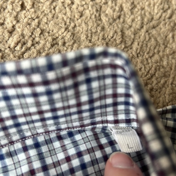 Ermenegildo Zegna Long Sleeve Button Down Red/Navy/Grey - Picture 5 of 7